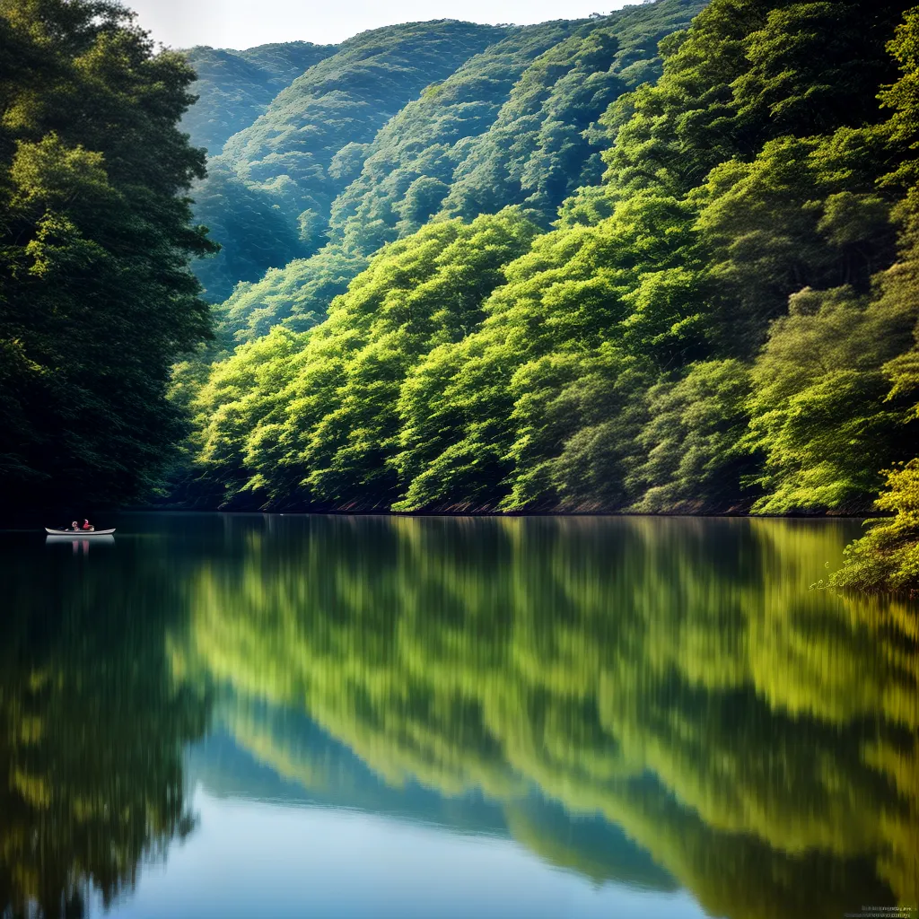 Fotos lago floresta canoe reflexo serenidade