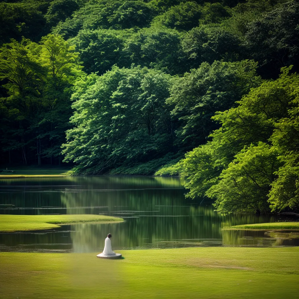 Fotos lago floresta tranquilidade meditacao sonho