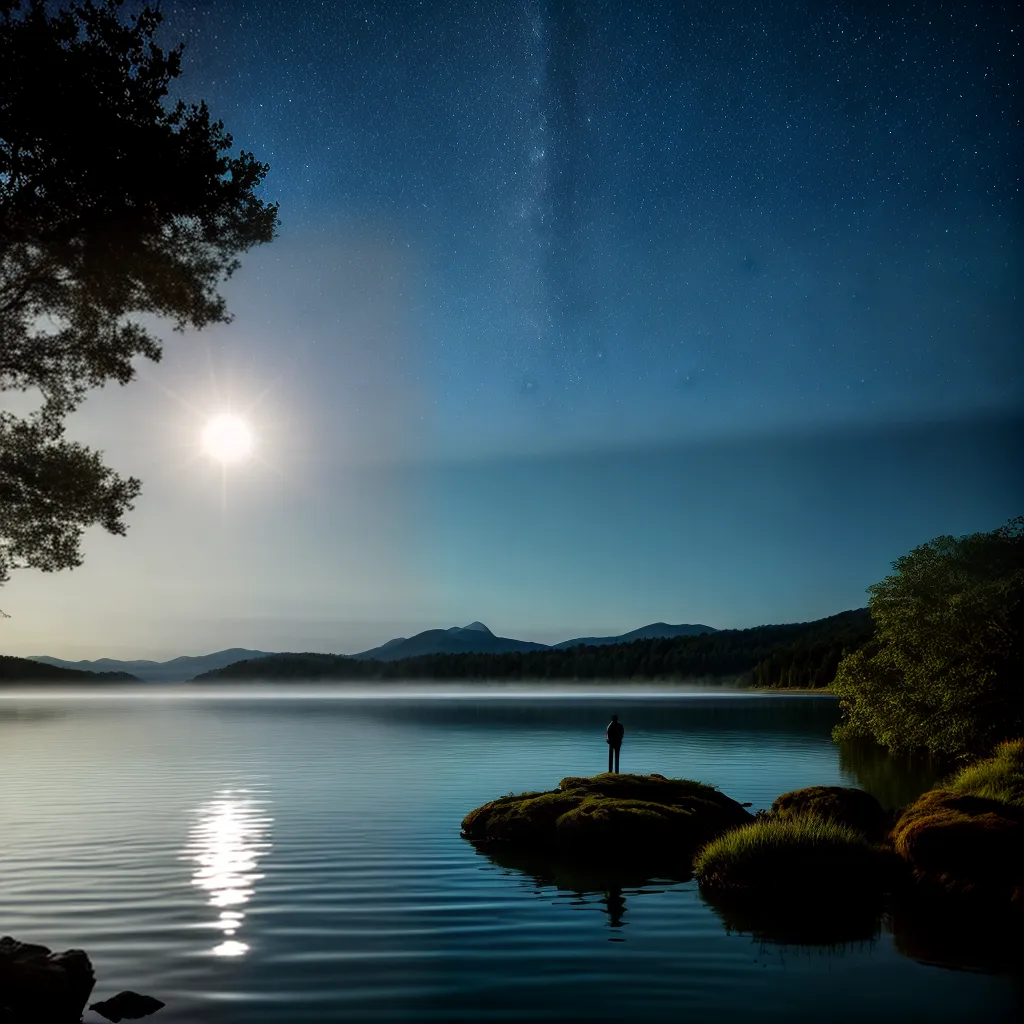 Fotos lago lua mergulho profundidade autoconhecimento