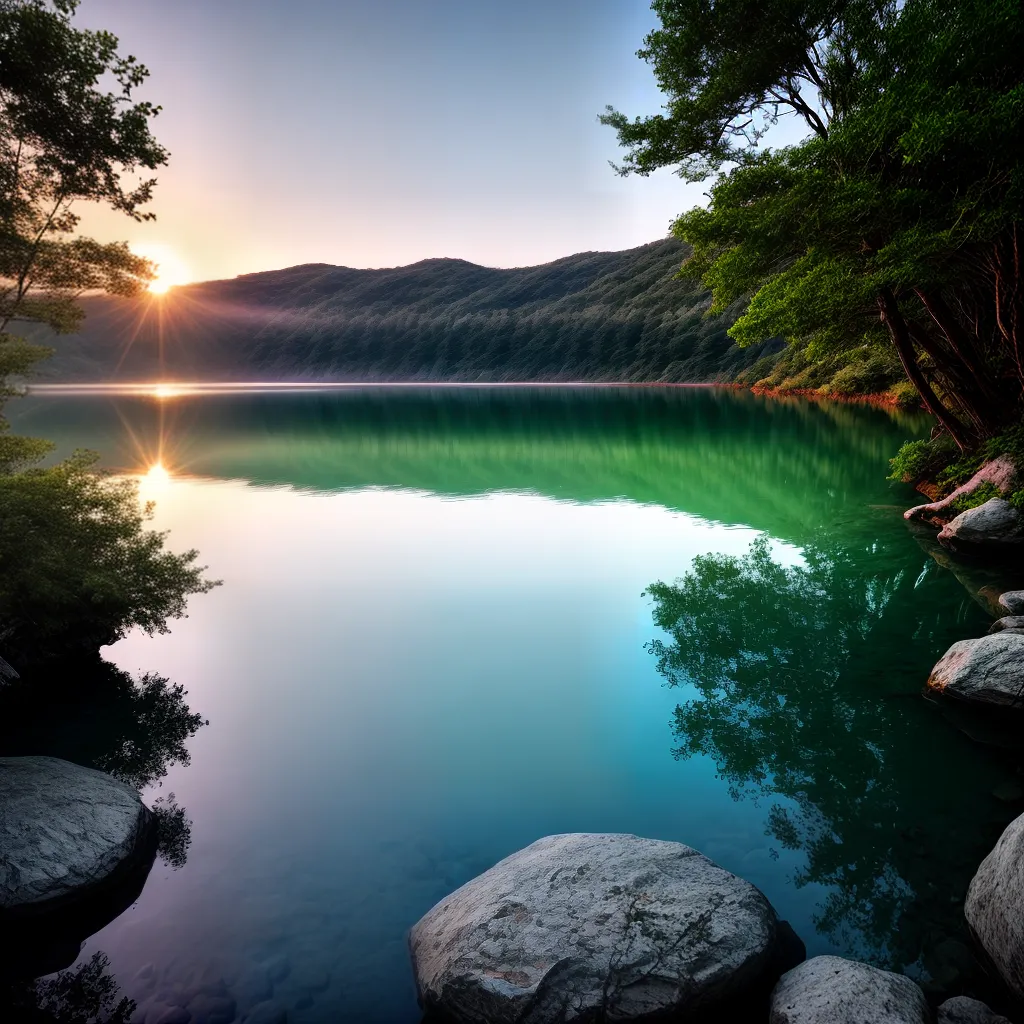 Fotos lago lua reflexo vegetacao sonho