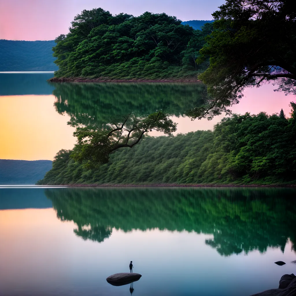 Fotos lago luar reflexao pessoa introspectiva