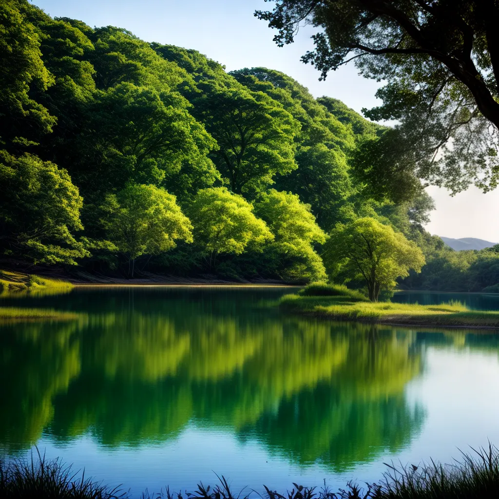 Fotos lago montanhas reflexo serenidade