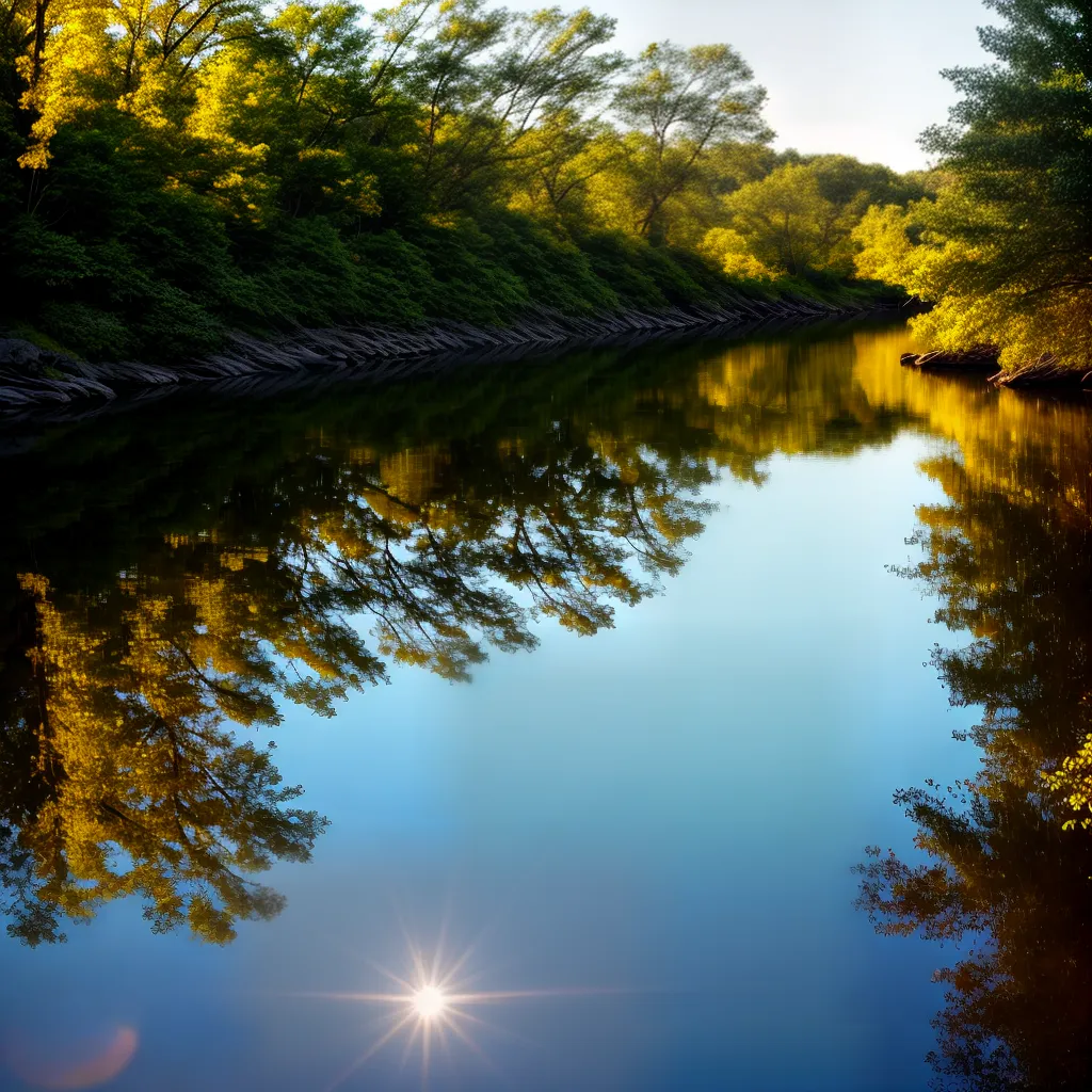 Fotos lago por do sol reflexo natureza