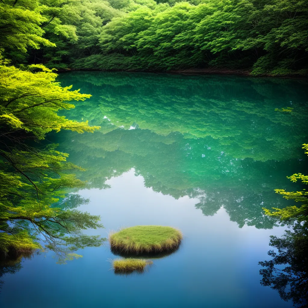 Qual o Significado de Sonhar com Água Limpa e Cristalina? 6 Fotos lago sereno agua azul arvores verdes