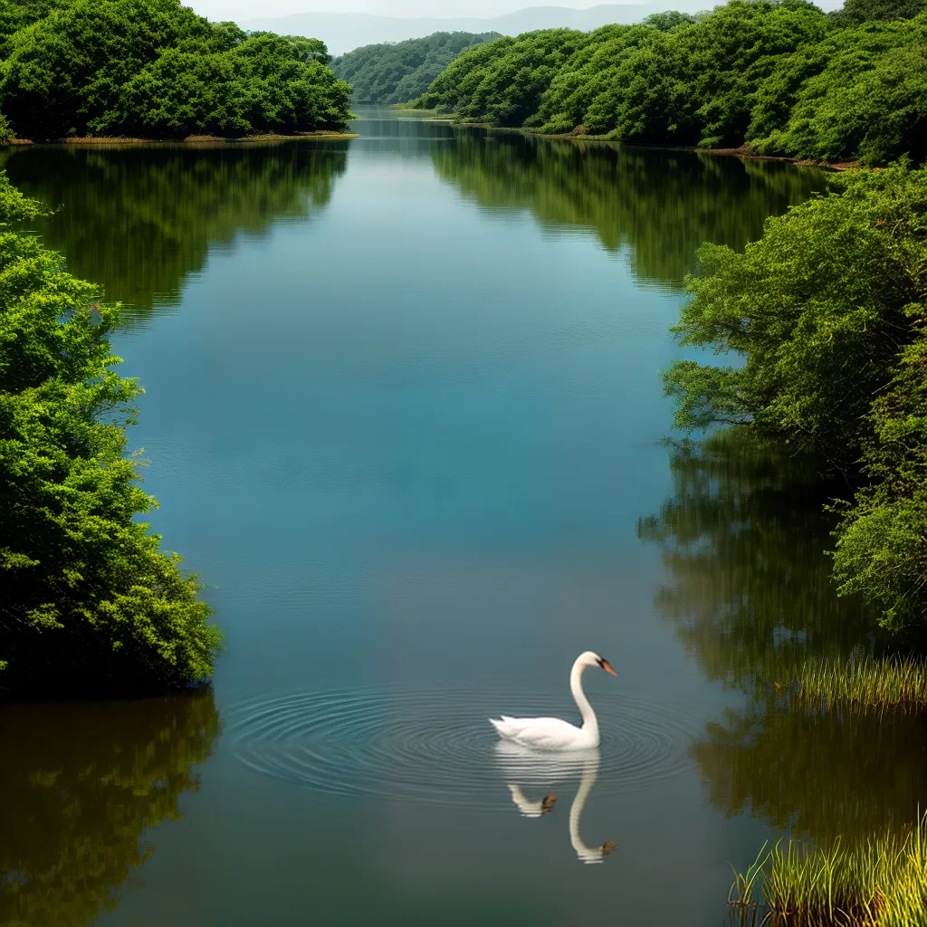 Compreendendo a Simbologia Aquática. 3 Fotos lago sereno cisne reflexo espiritualidade