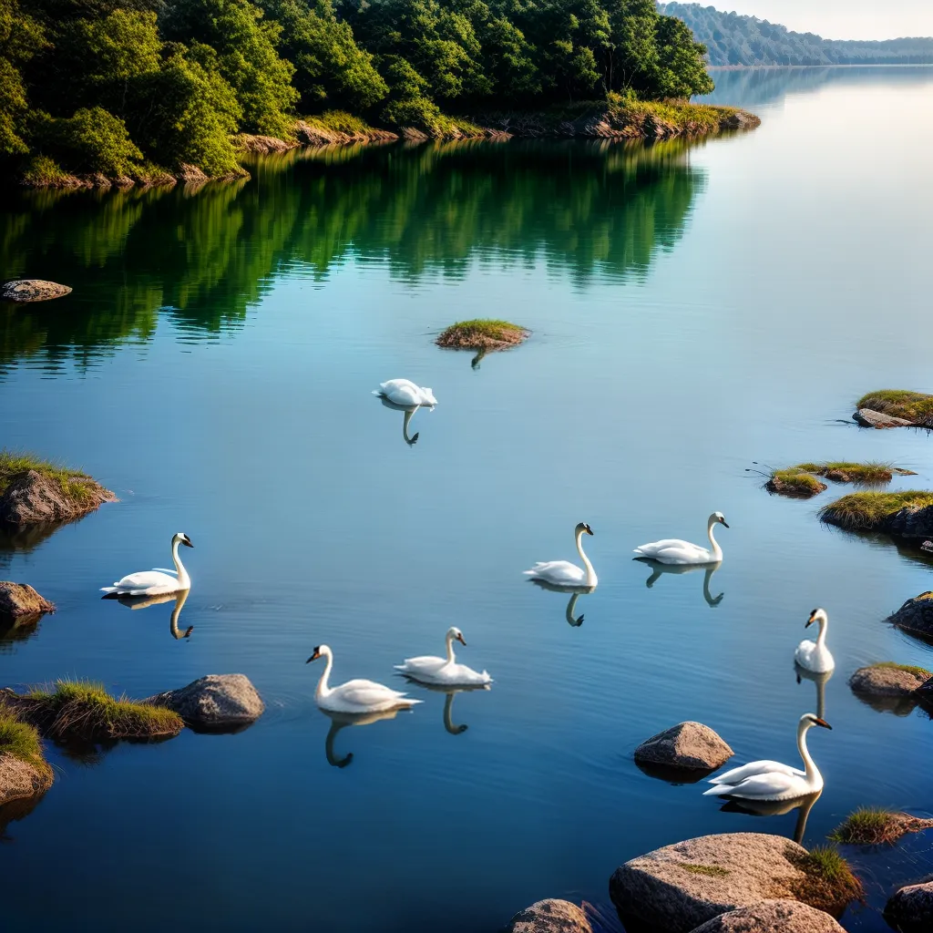 Mergulhando no inconsciente: o significado de sonhar com aves aquáticas 3 Fotos lago sereno cisnes brancos espiritualidade
