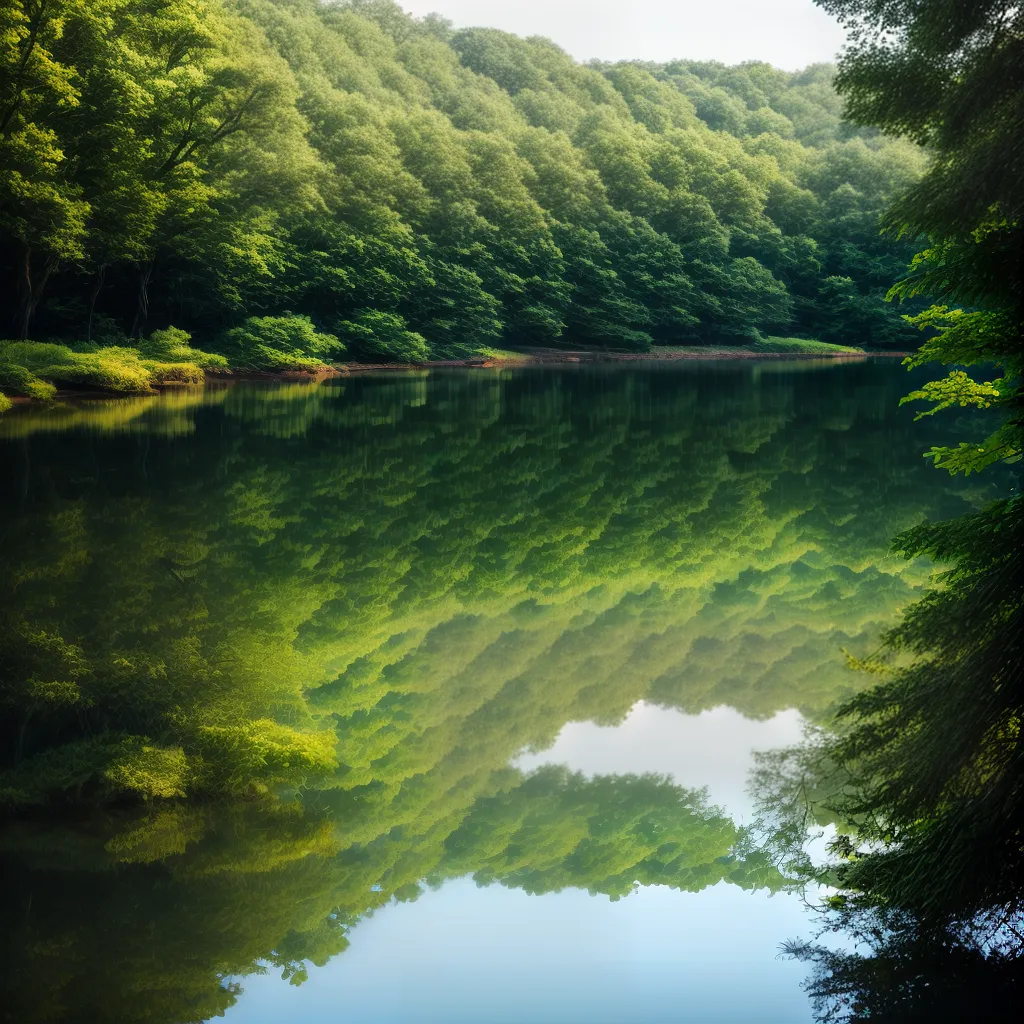 Fotos lago sereno reflexao natureza 8