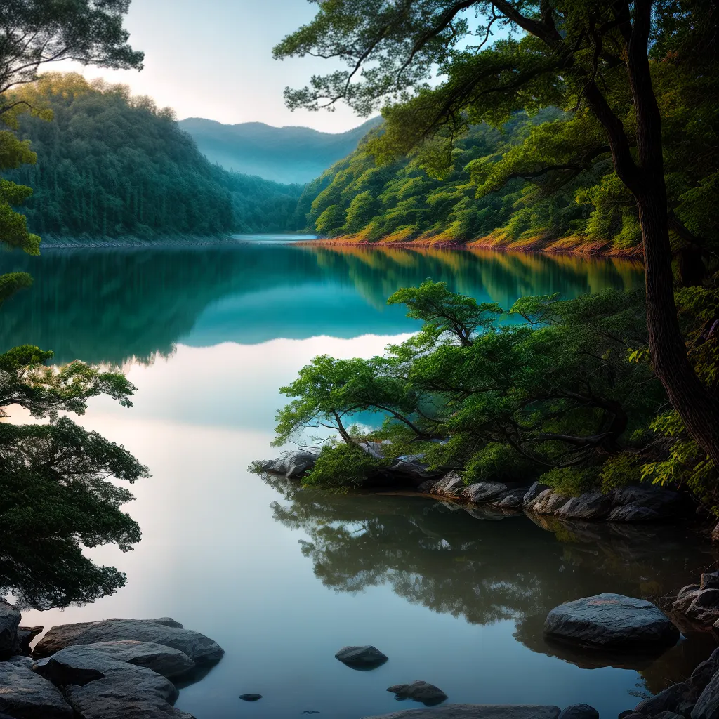 Fotos lago sereno reflexao sonhador 1