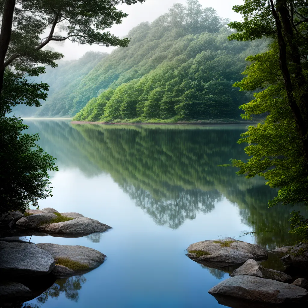 Fotos lago sereno reflexo emocao