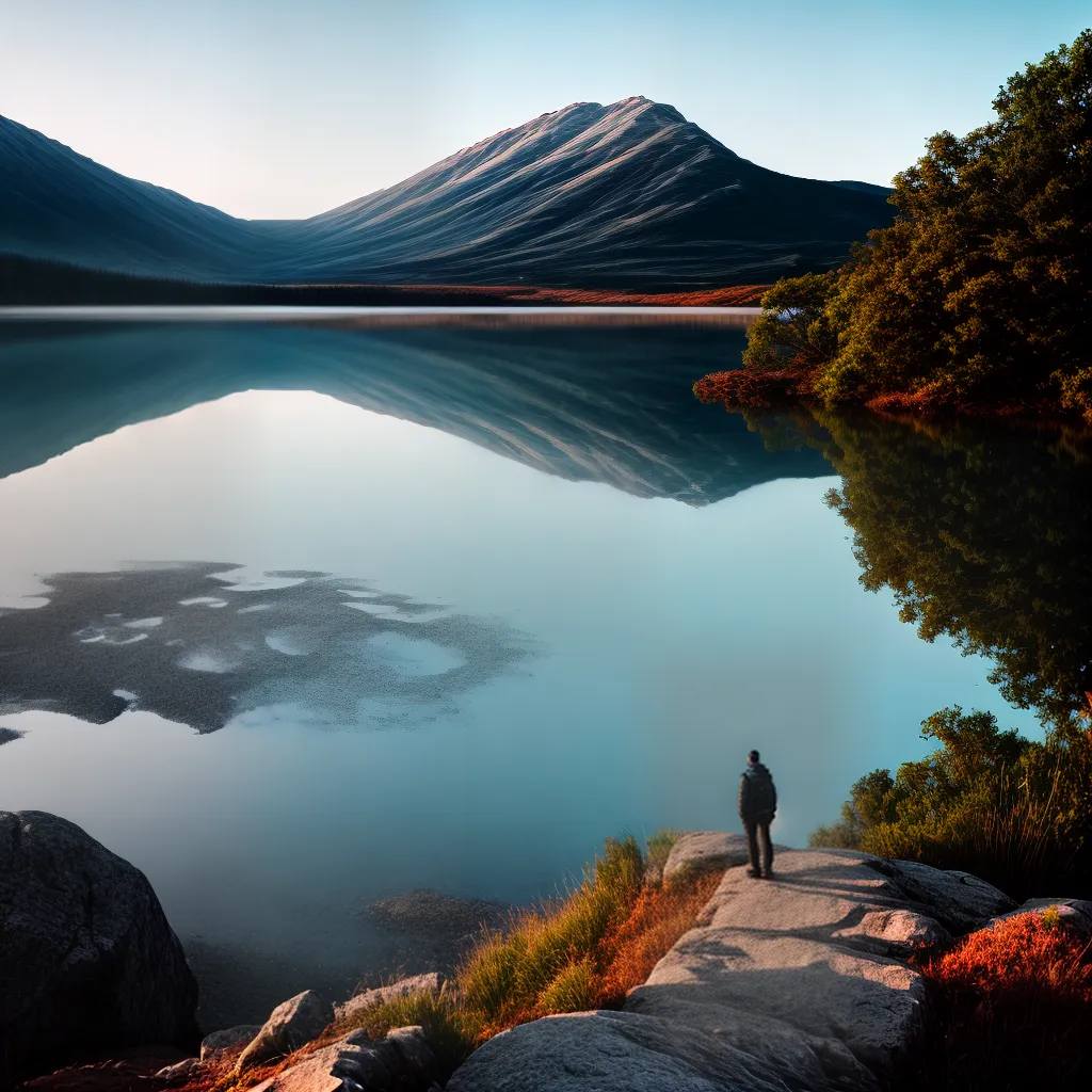 Descubra o Significado de Sonhar com Água: interpretações e simbolismos 4 Fotos lago sereno reflexo pessoa pensativa