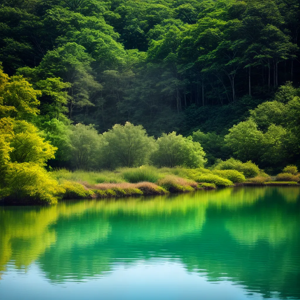 Fotos lago sereno reflexo subconsciente sonhos
