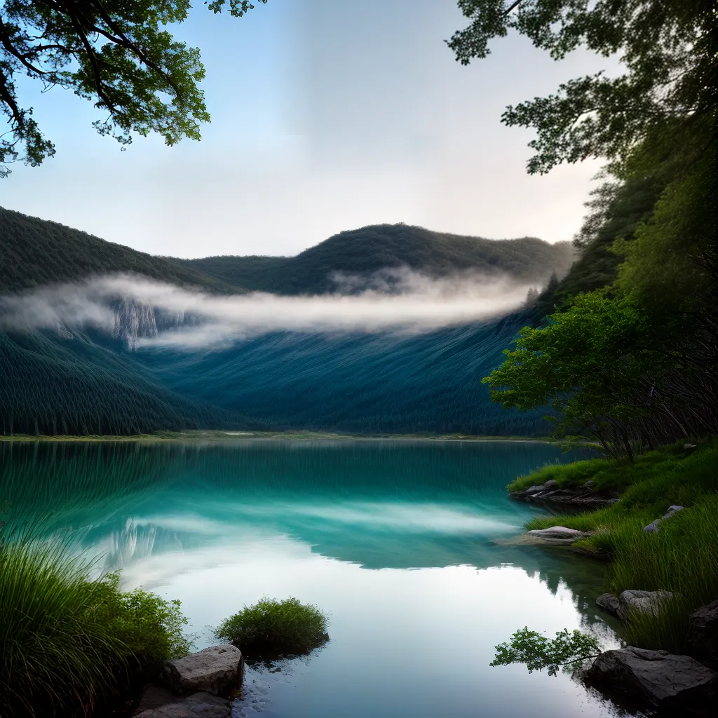 Descubra o Significado de Sonhar com Água 2 Fotos lago sereno reflexo verde ceu pessoa
