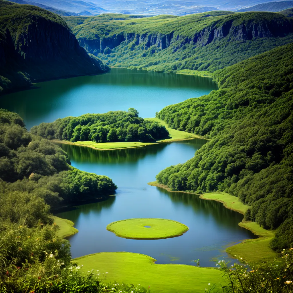 Desvendando o mistério: Qual é o significado de sonhar com Água? 2 Fotos lago sereno vale verde misterio transformacao