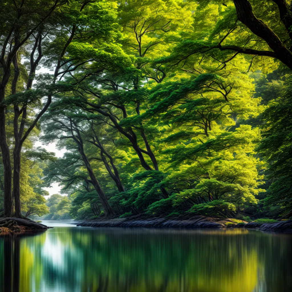 Fotos lagoa floresta reflexao serenidade