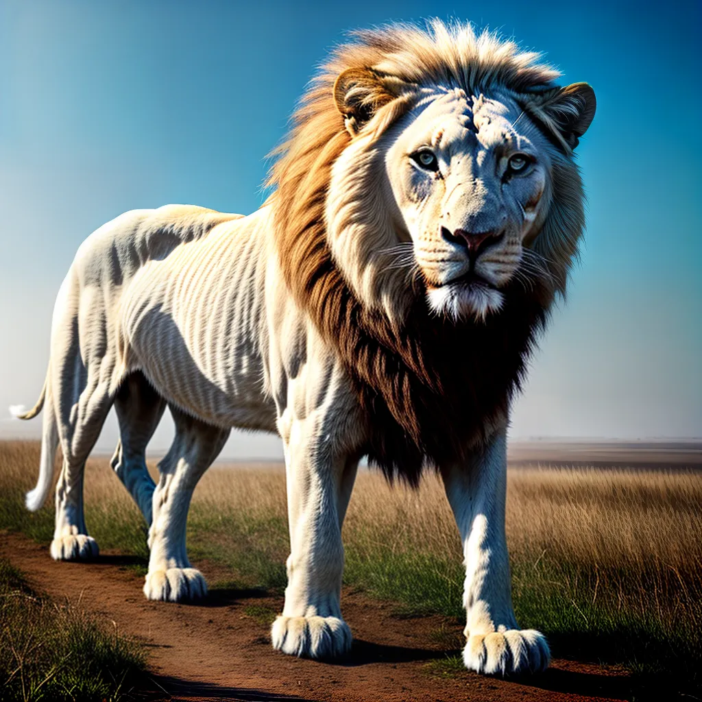 Significado de Sonhar com um Leão Branco em uma Savana Africana 2 Fotos leao branco savana azul olhos poder