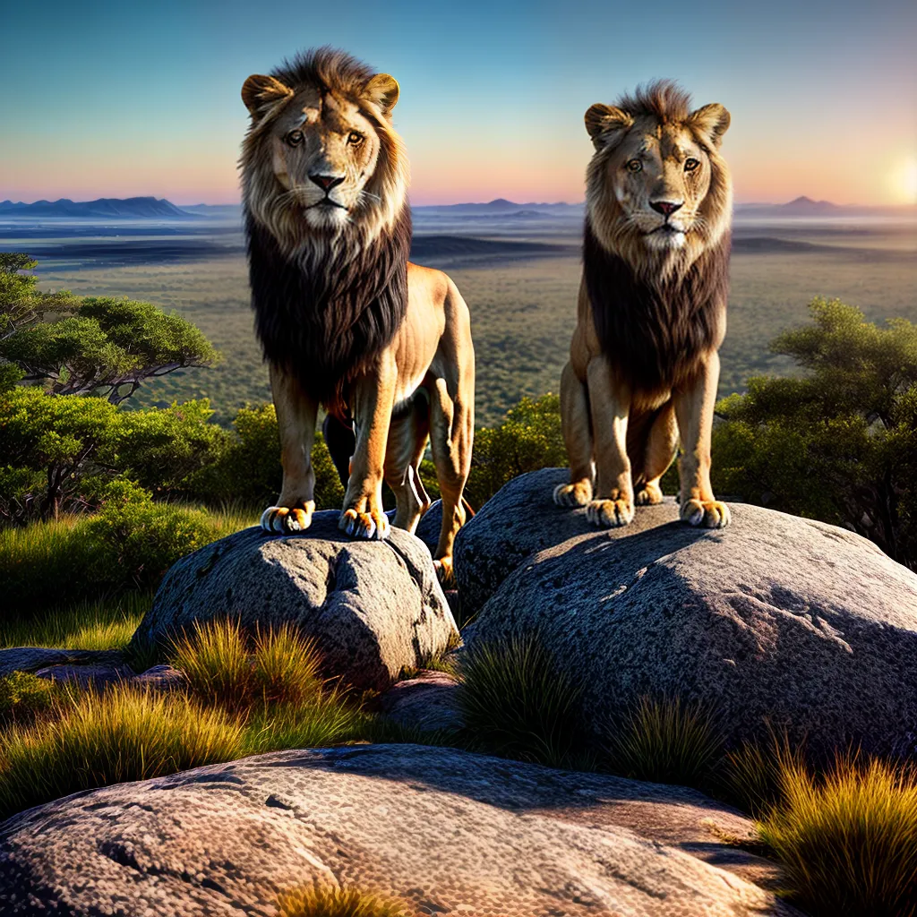 Descubra o Significado dos seus Sonhos com a Vida Selvagem 4 Fotos leao poder savana por do sol