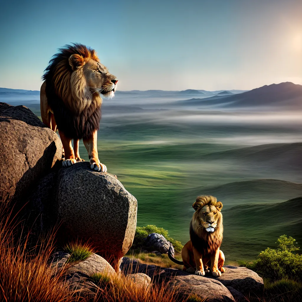 Desvende o Significado de Sonhar com Animais Selvagens. 3 Fotos leao poderoso presa gazelas natureza