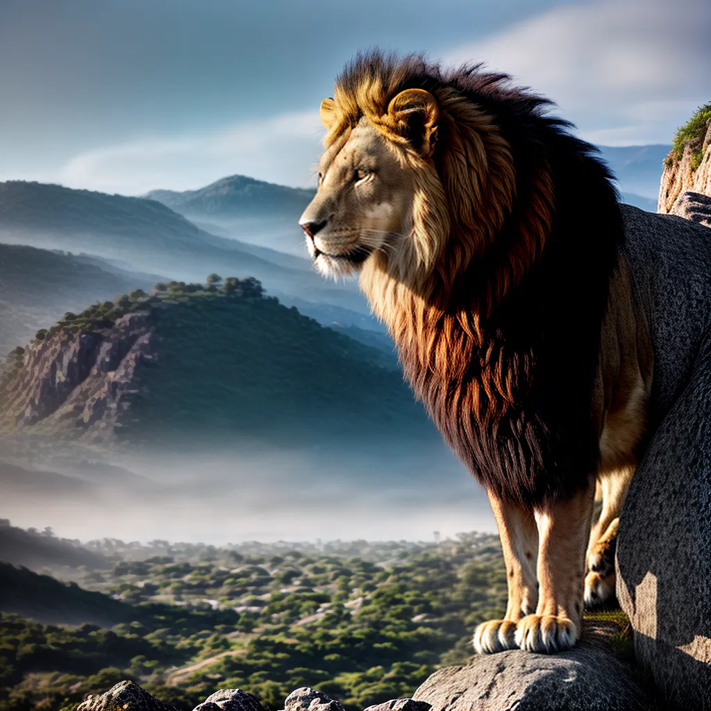 Sonhos e Animais Selvagens: O que Significa Sonhar? 2 Fotos leao rei rocha horizonte determinacao