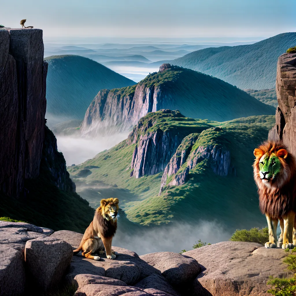 Descubra o significado dos sonhos com animais selvagens. 4 Fotos leao rei rocha vento instintos