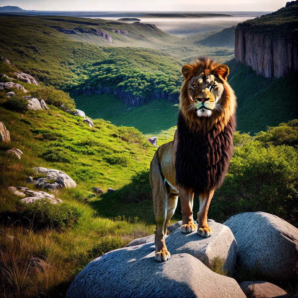 Desvendando o Significado dos Sonhos com Vida Selvagem 4 Fotos leao rocha savana foco forca