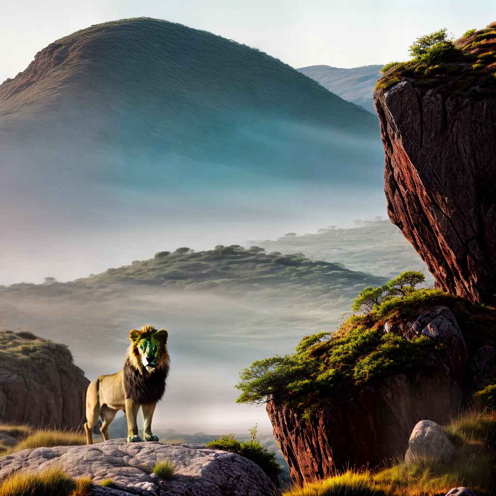 Desvendando os Sonhos com Animais Selvagens 6 Fotos leao rocha savana poder corrage