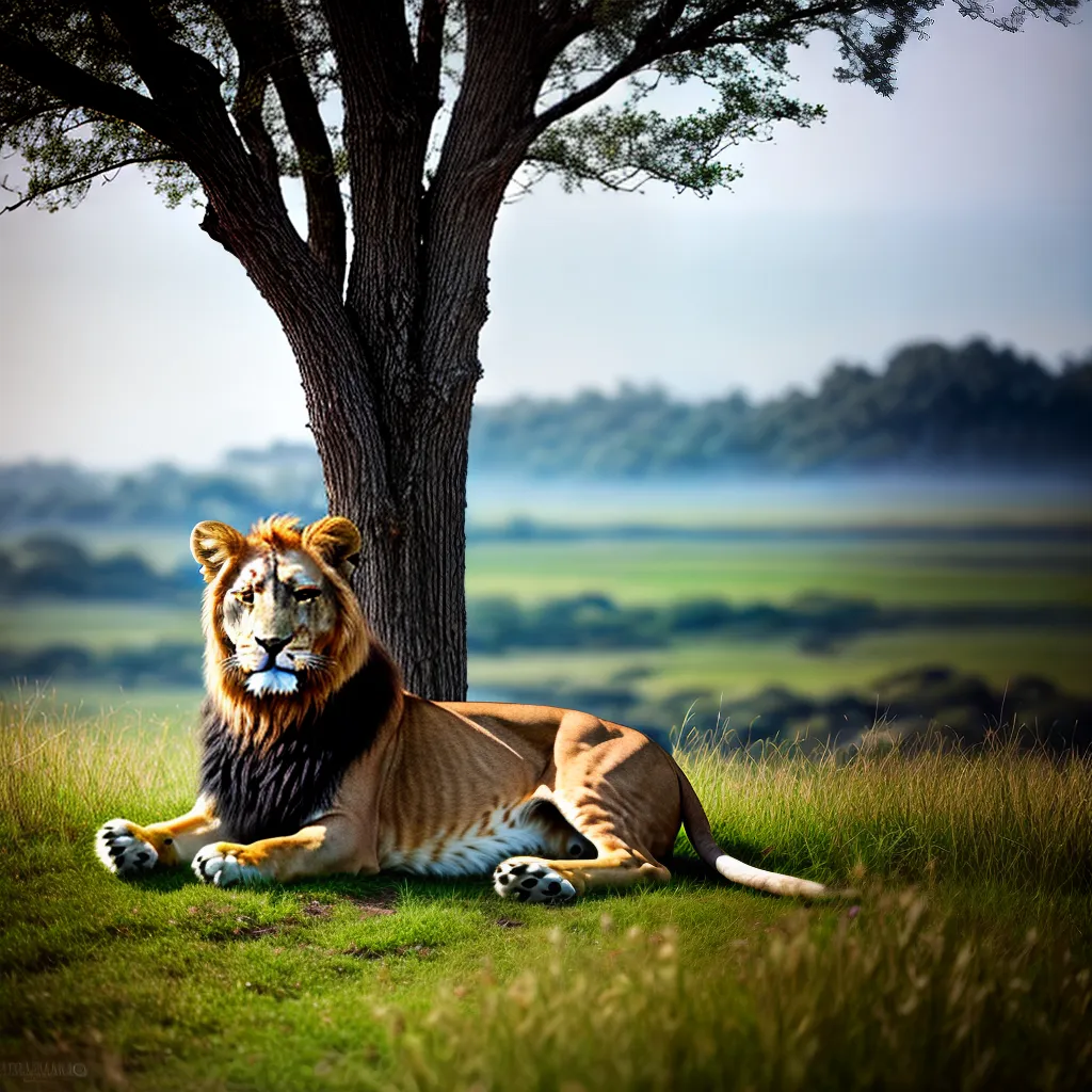 Descubra o Significado dos seus Sonhos com a Vida Selvagem 5 Fotos leao savana ceu azul misterio