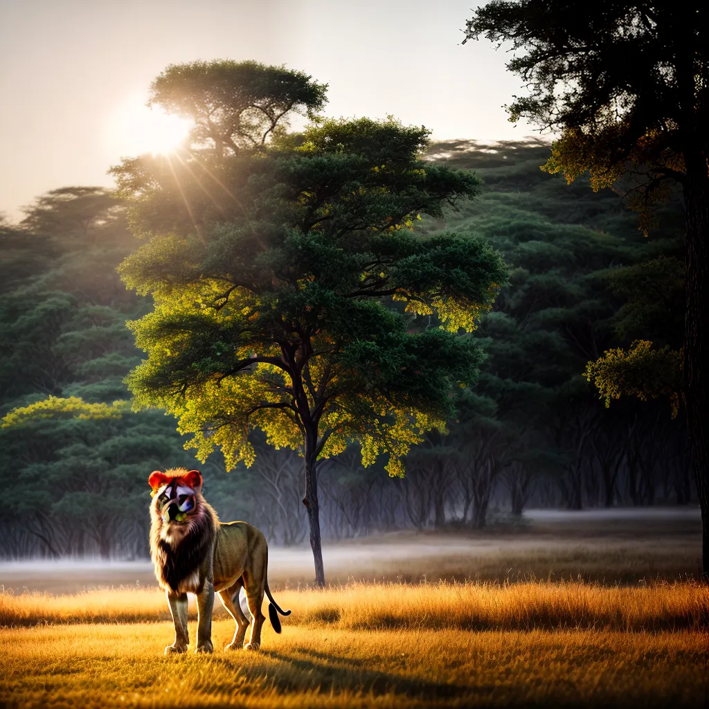 Fotos leao savana natureza poder