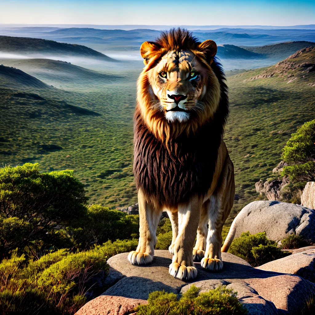 Desvendando o Significado dos Sonhos com Animais da Vida Selvagem 3 Fotos leao savana rocha instinto