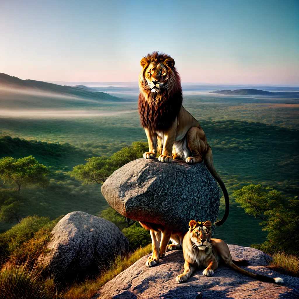 Desvendando os Mistérios dos Sonhos com Animais Selvagens 2 Fotos leao savana rocha olhar mensagem