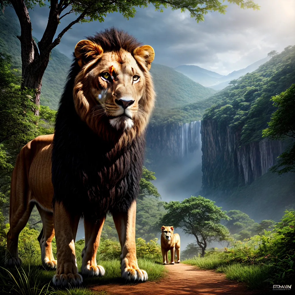 Significados de Sonhar com Animais Selvagens. 2 Fotos leao selva confronto forca