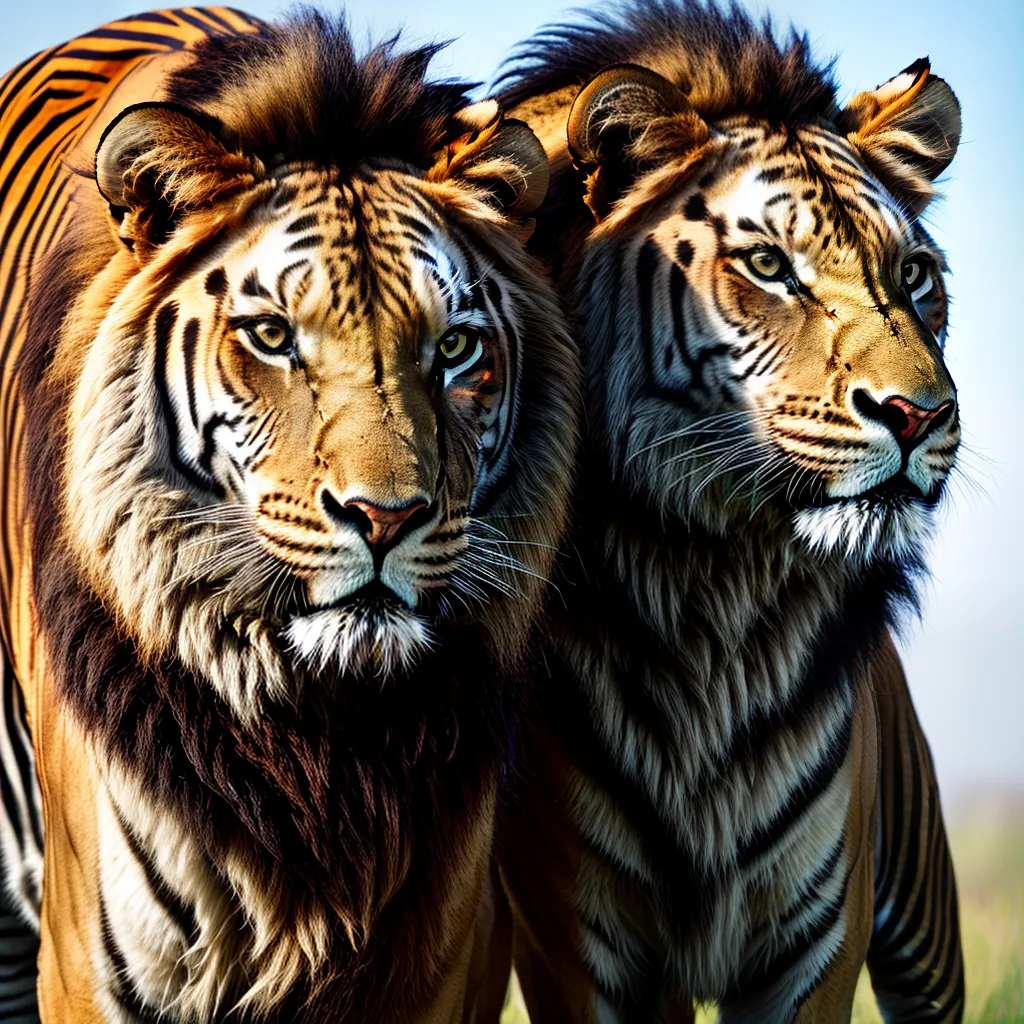 Descubra o Significado de Sonhar com Leões e Tigres. 2 Fotos leao tigre forca coragem poder