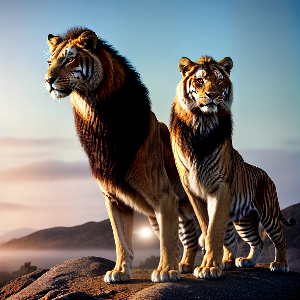 Descubra o Significado de Sonhar com Leões e Tigres. 5 Fotos leao tigre poder instinto 1