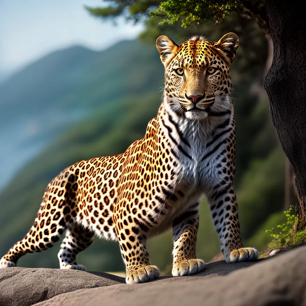 Fotos leopardo montanha forca lideranca