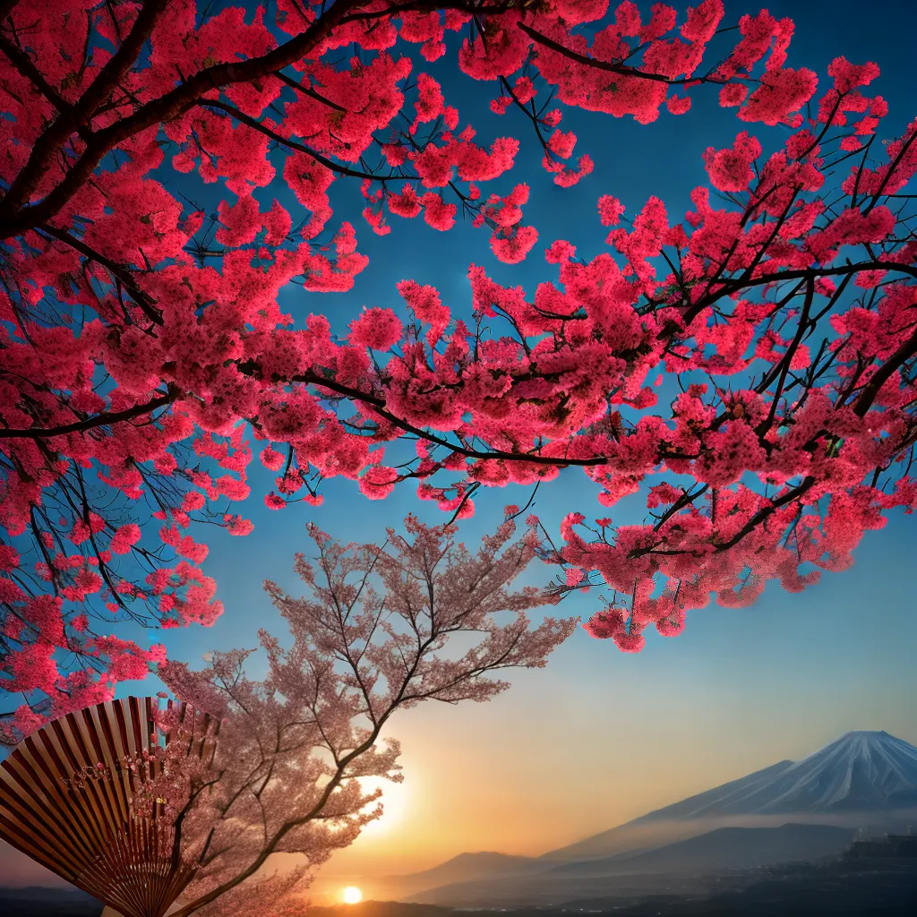 Fotos leque sakura vida etiqueta
