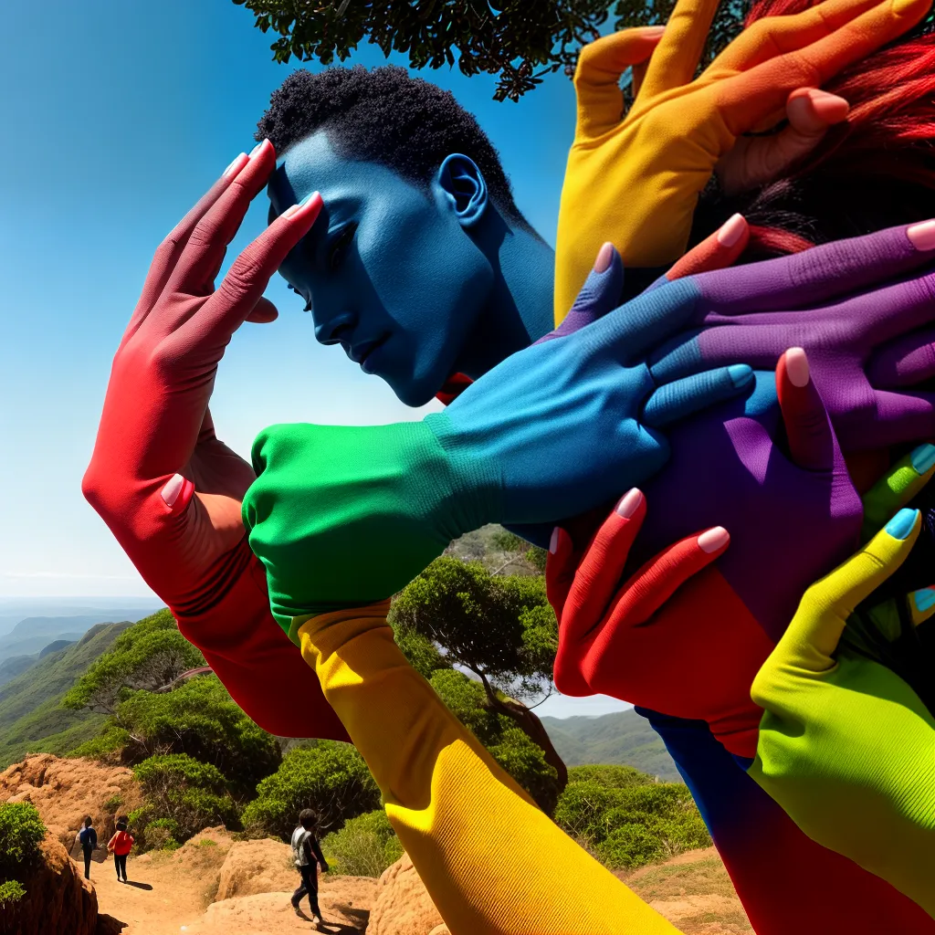 Fotos libras maos coloridas diversidade