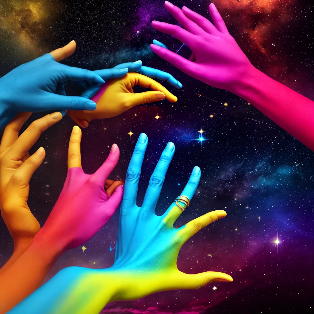 Fotos libras maos coloridas fundo simbolos
