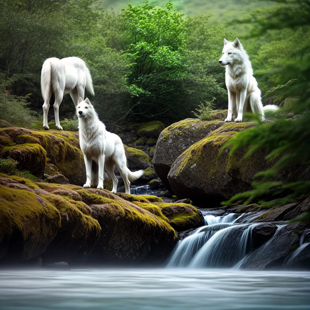 Natureza Mística: Descubra o Significado de Sonhar com Animais Selvagens 4 Fotos lobo branco majestoso cliff olhos azuis