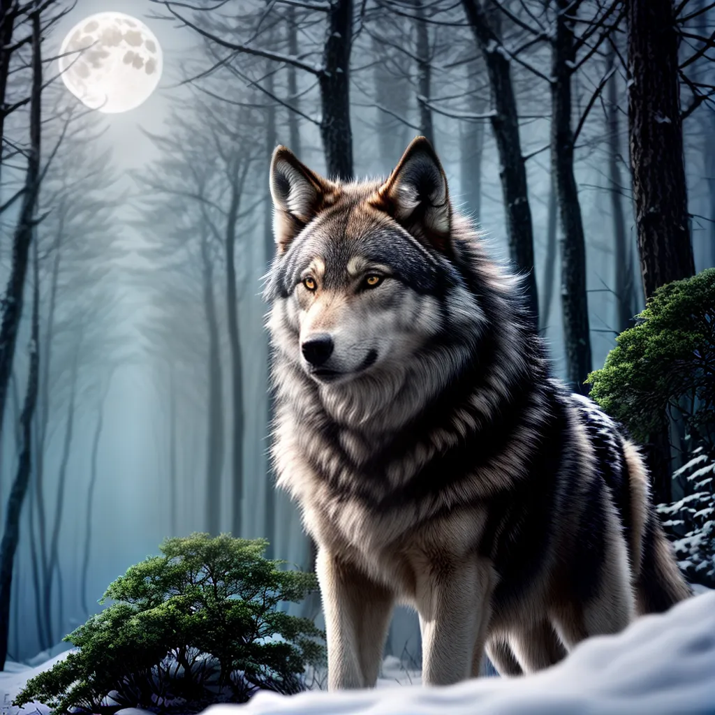 os dos Sonhos com a Lua Cheia 3 Fotos lobo lua cheia floresta sombra