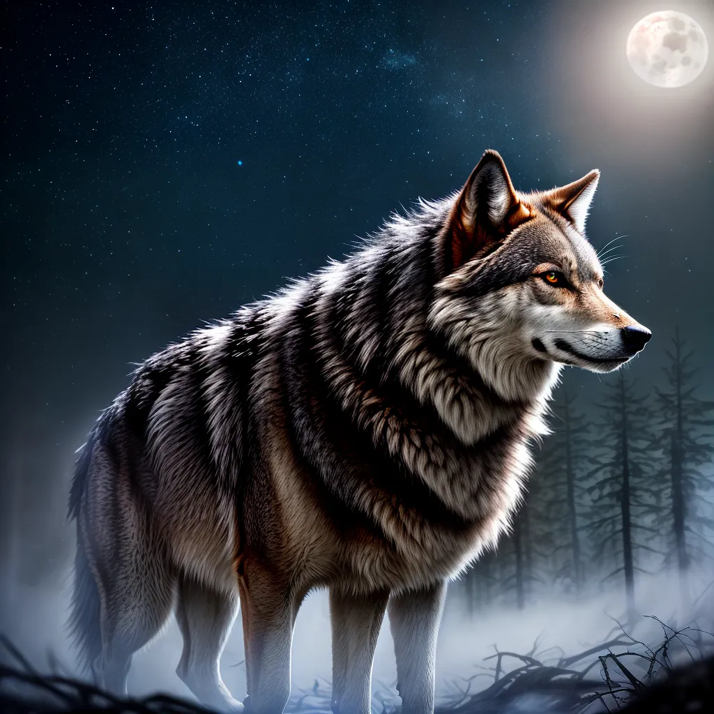 Fotos lobo lua cheia misterio encanto
