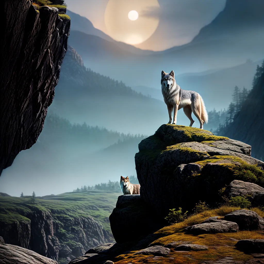 Selvageria e Coragem: Desvendando o Significado de Sonhos na Natureza 5 Fotos lobo solidao cliff lua introspeccao