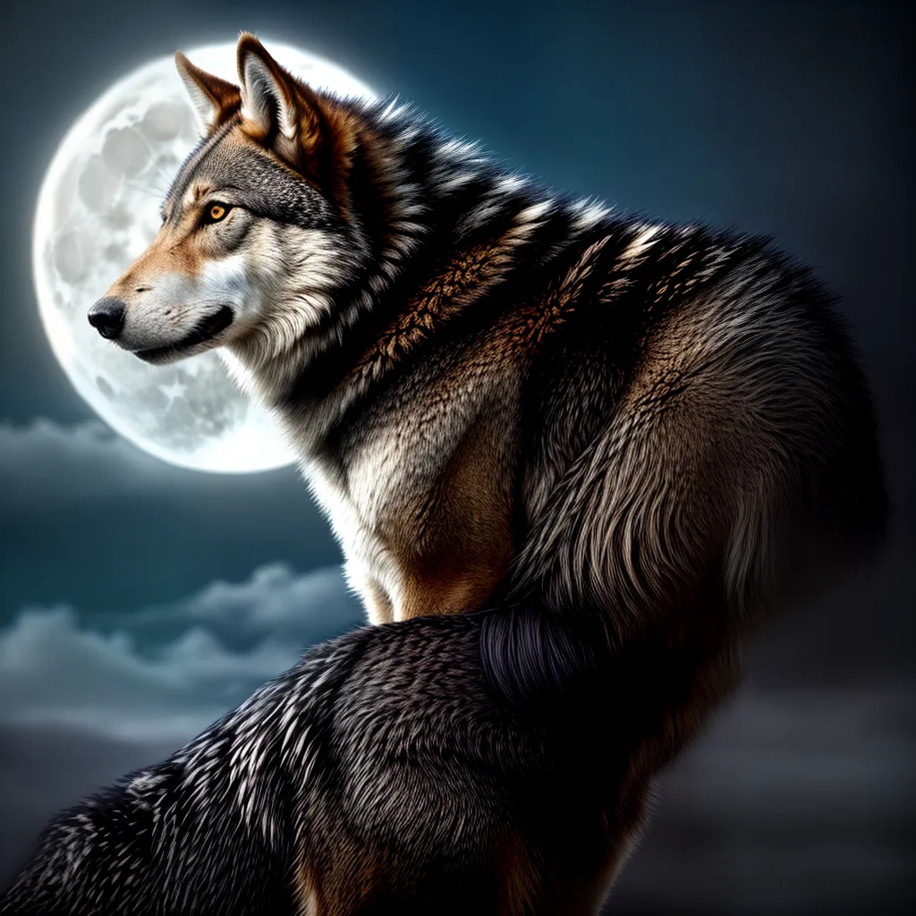 Fotos lobo solidao lua luto