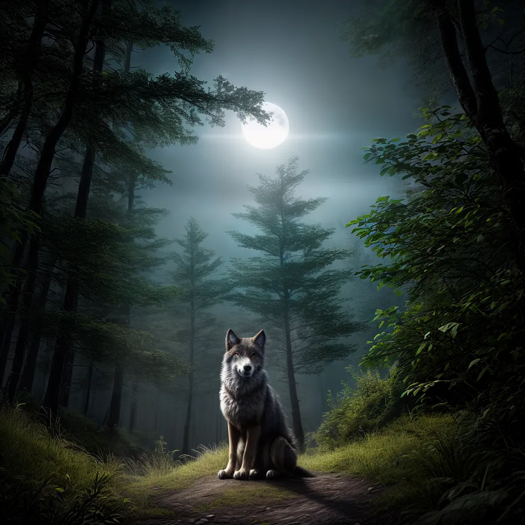 Fotos lobo uivando lua floresta simbolismo