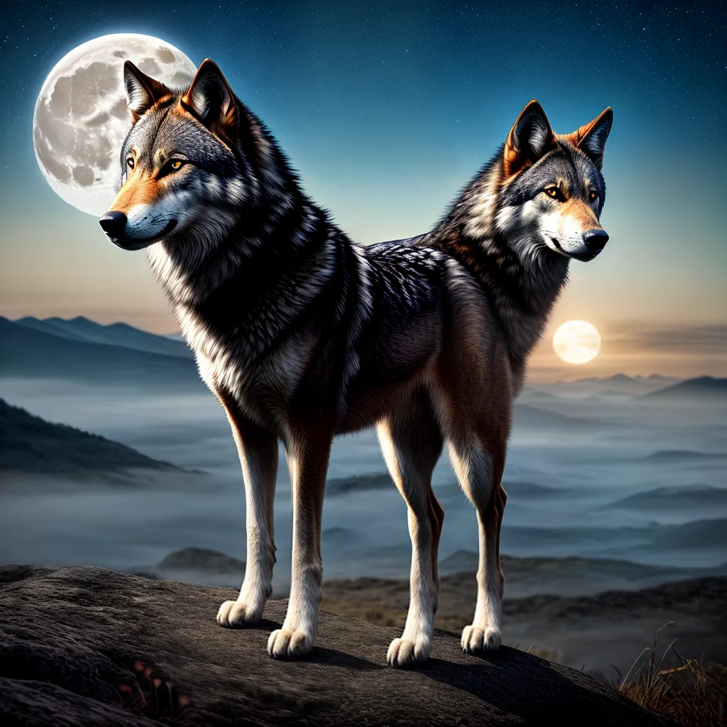 Fotos lobo uivando lua misterio 1