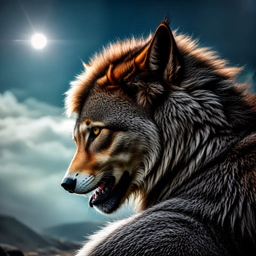 Fotos lobo uivando lua misterio