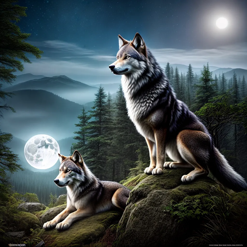 Natureza Mística: Descubra o Significado de Sonhar com Animais Selvagens 6 Fotos lobo uivando lua mistica forest