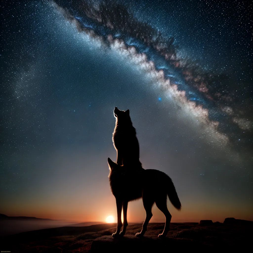 trás de sonhar com um lobo uivando 2 Fotos lobo uivando lua noite estrelada 1
