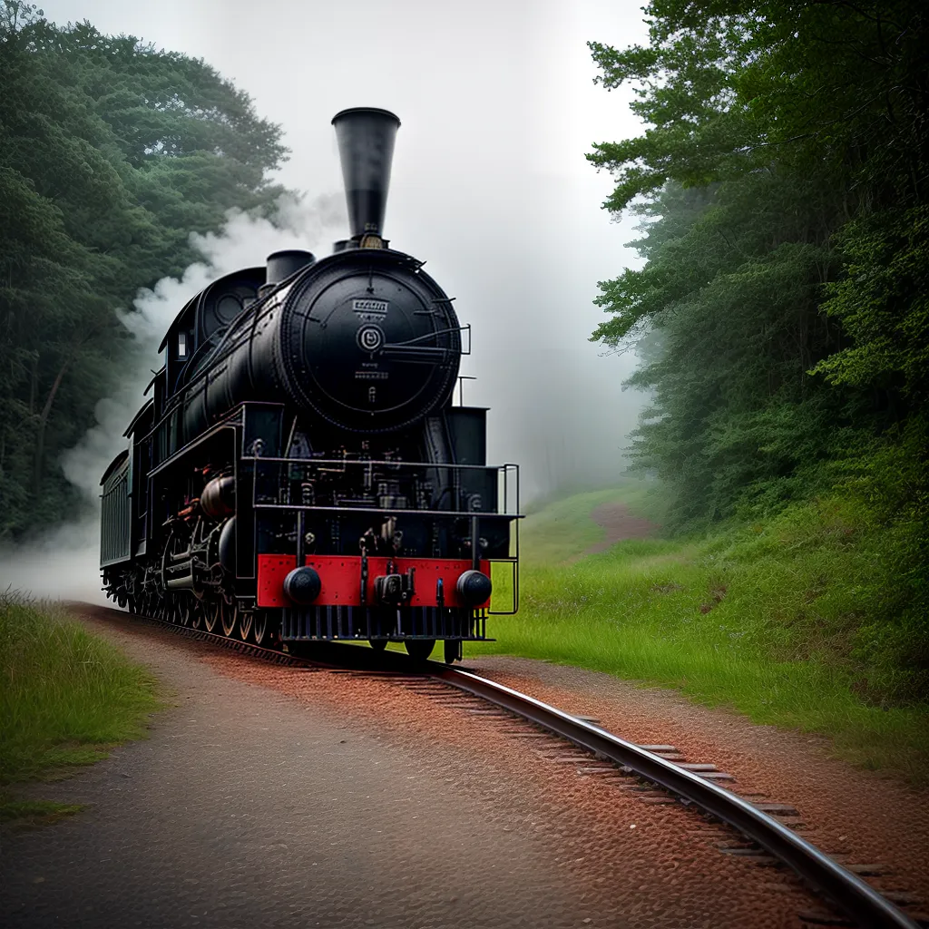 Fotos locomotiva trilha nevoa sonhos