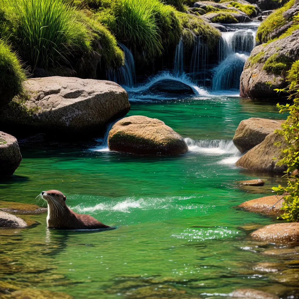 Fantasia de Lontra: Descubra o Significado de Sonhar com este Animal Aquático 2 Fotos lontra brincalhona riacho florido