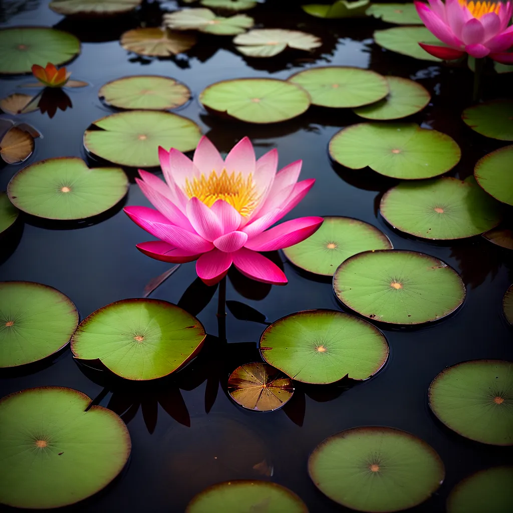 Fotos loto rosa lago serenidade crescimento