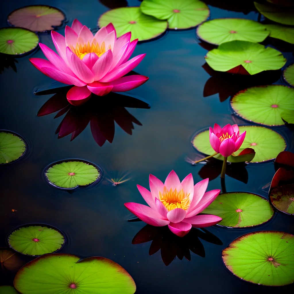 Fotos loto rosa lago serenidade espiritualidade